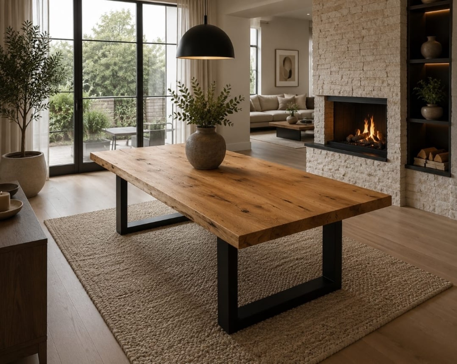 Custom solid wood dining table